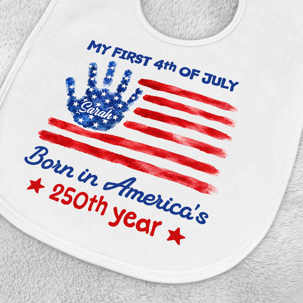 1st 4th Of July - Personalized Custom Baby Bib - Image 2