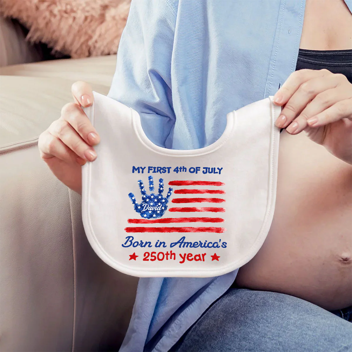 1st 4th Of July - Personalized Custom Baby Bib - Image 5