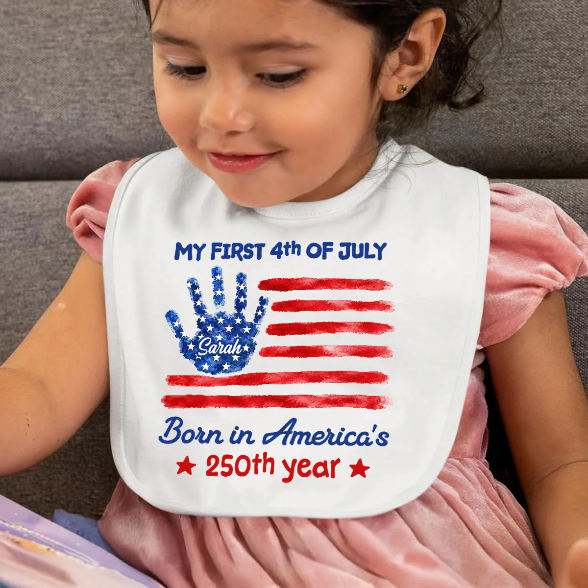 1st 4th Of July - Personalized Custom Baby Bib - Image 7