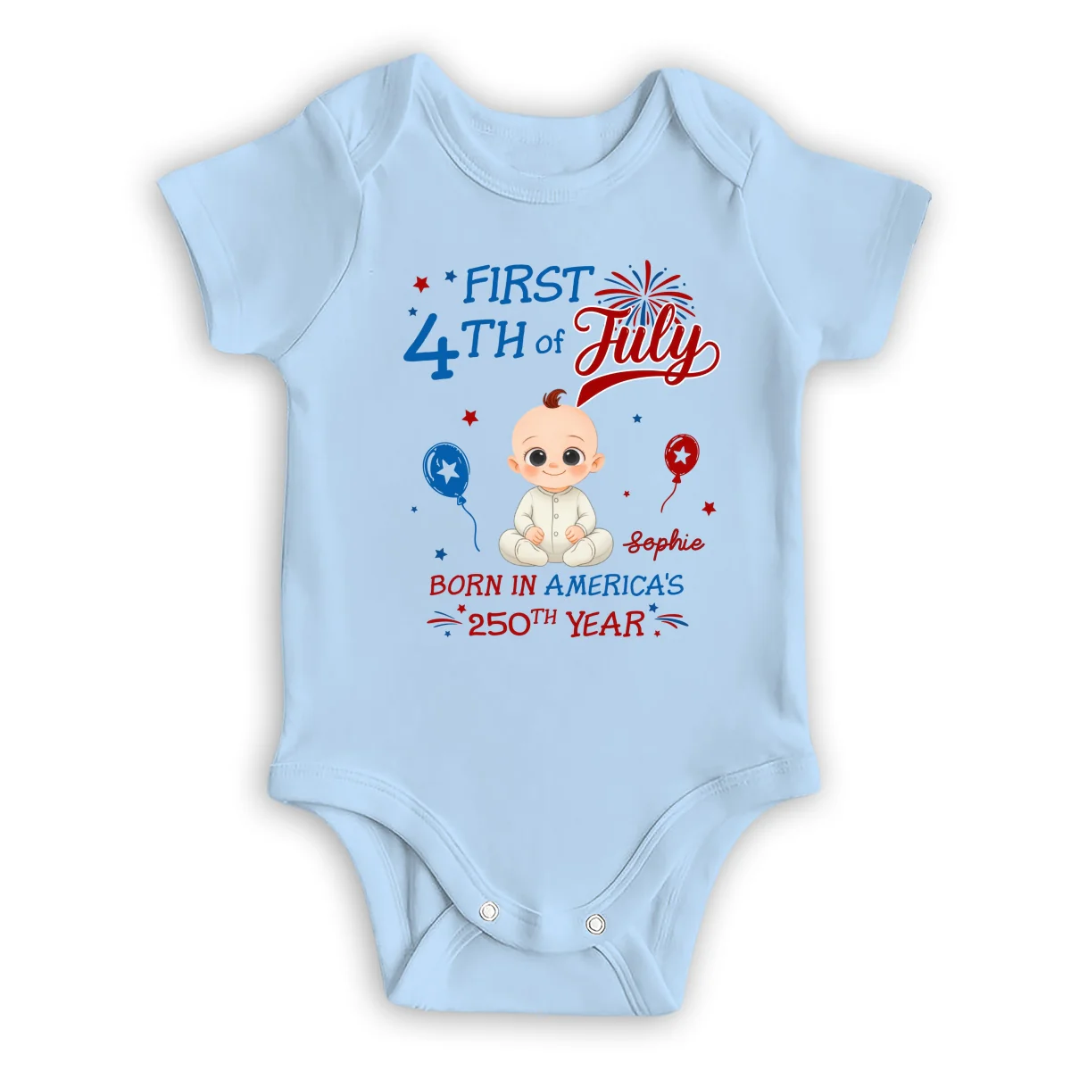1st 4th Of July - Personalized Custom Baby Onesie - Image 8