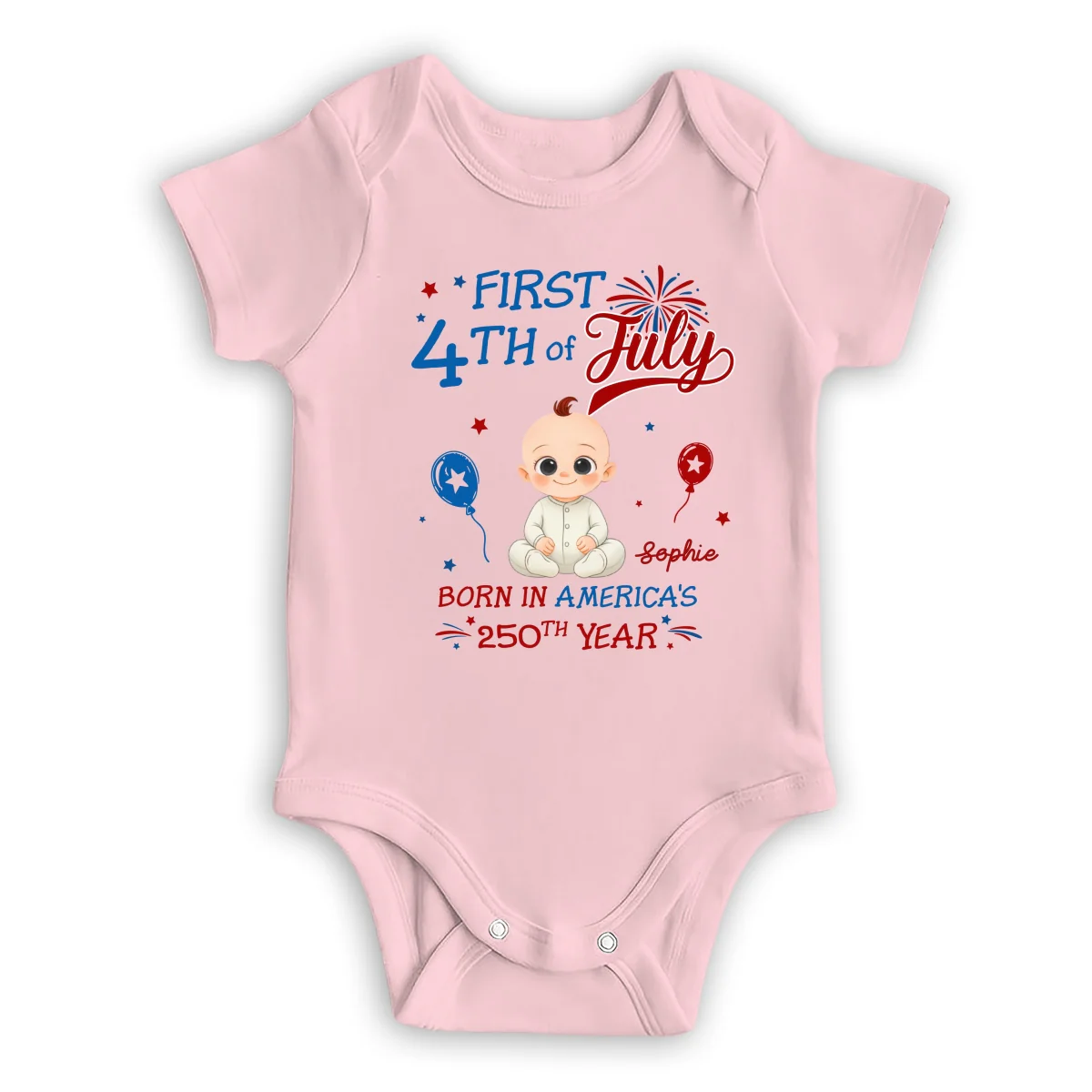 1st 4th Of July - Personalized Custom Baby Onesie - Image 9
