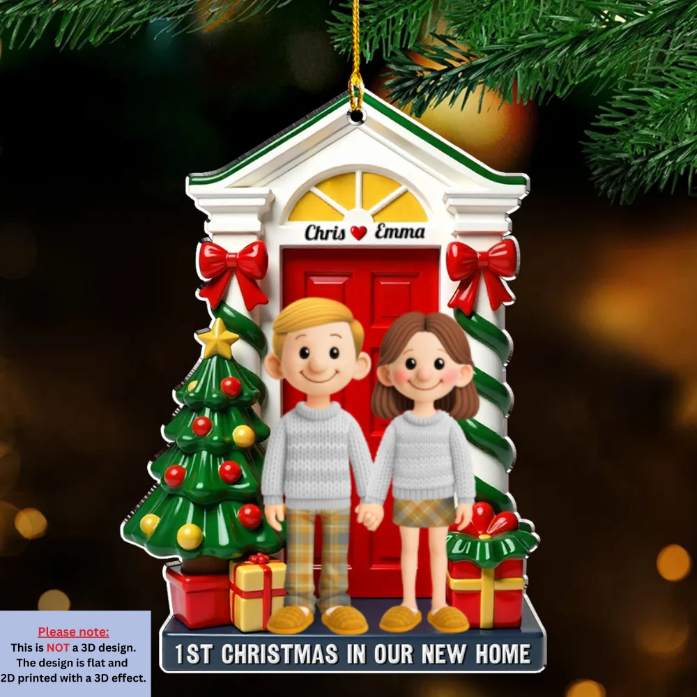 1st Christmas In Our New Home - Personalized Custom 3D Effect Acrylic Ornament - Image 6