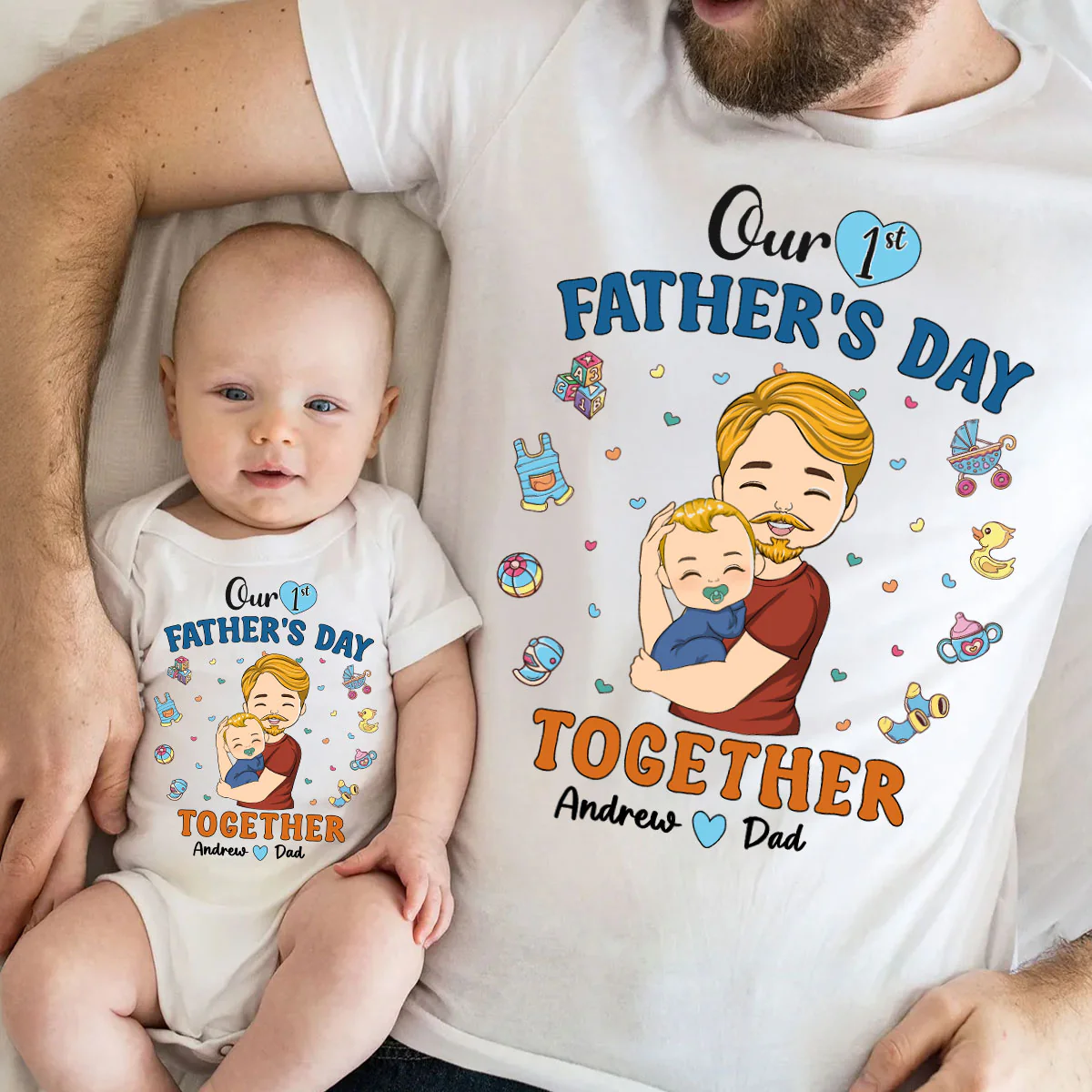 1st Fathers Day Together - Personalized Custom Shirt
