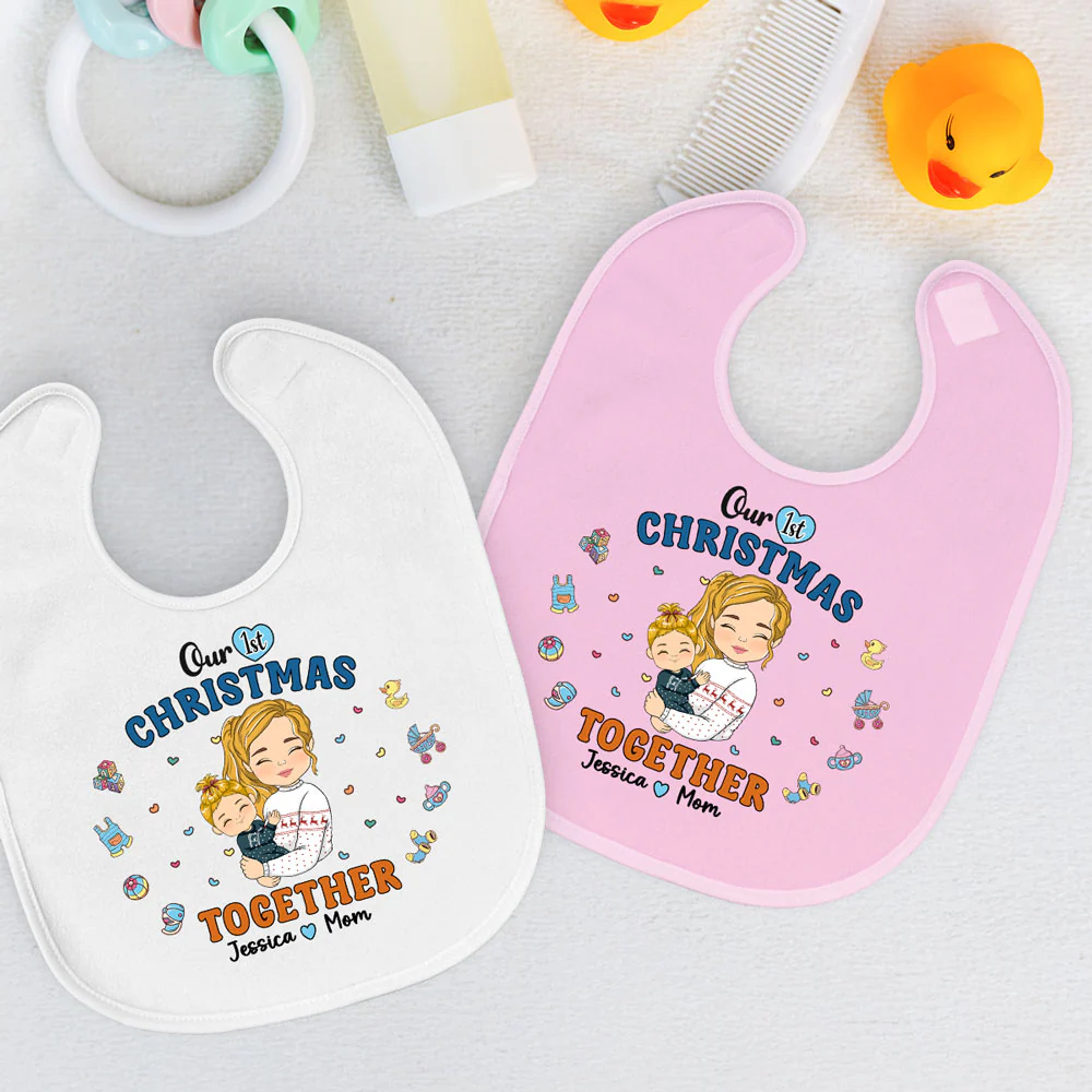 1st Mothers Day Together - Personalized Custom Baby Bib - Image 3