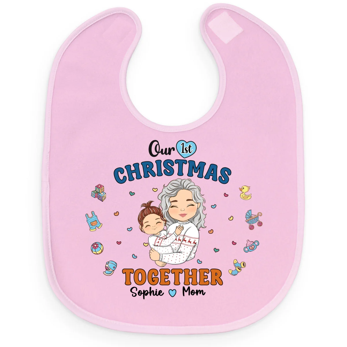 1st Mothers Day Together - Personalized Custom Baby Bib - Image 7
