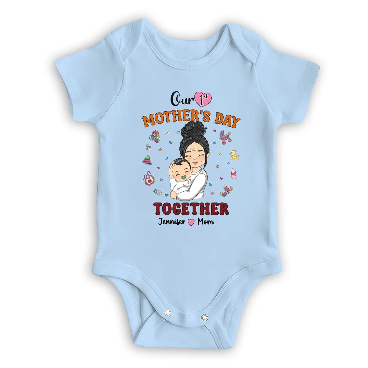 1st Mothers Day Together - Personalized Custom Onesie - Image 8