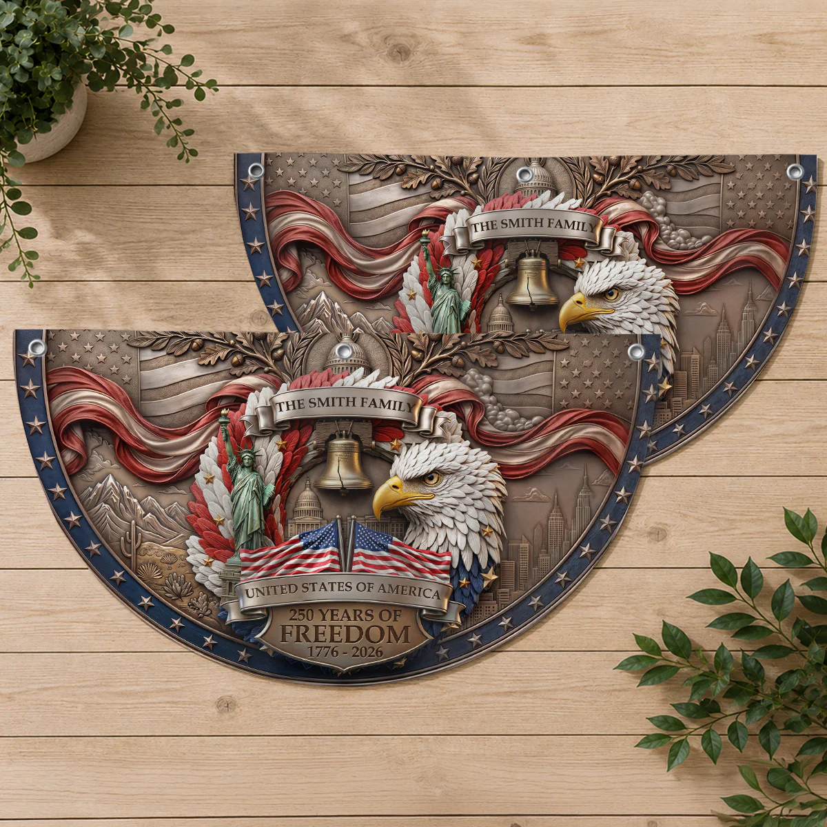 250 Years Of Freedom - Personalized Custom Non-Pleated Fan Flag - Image 5