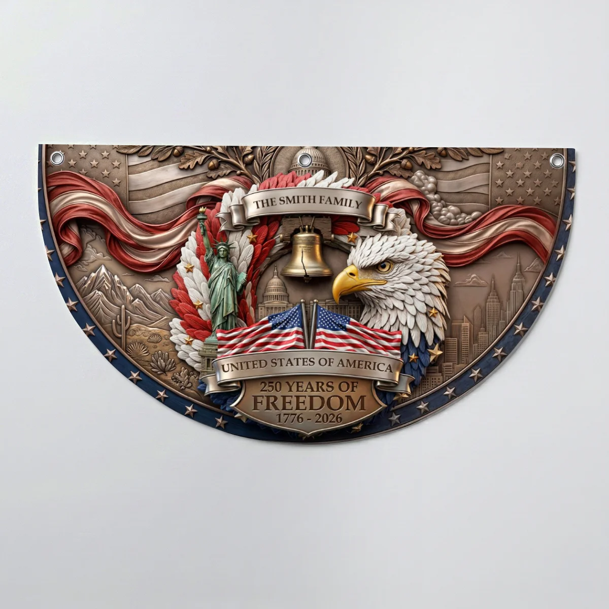 250 Years Of Freedom - Personalized Custom Non-Pleated Fan Flag - Image 7