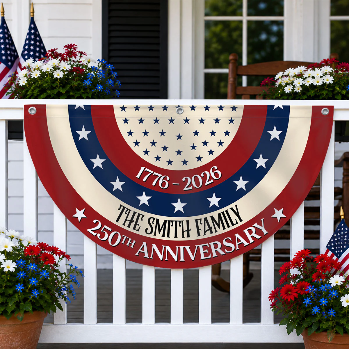 250th Anniversary - Personalized Custom Non-Pleated Fan Flag