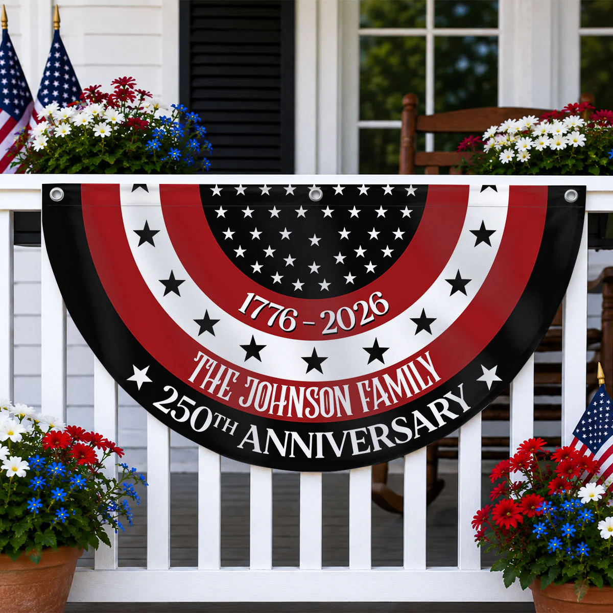 250th Anniversary - Personalized Custom Non-Pleated Fan Flag - Image 4