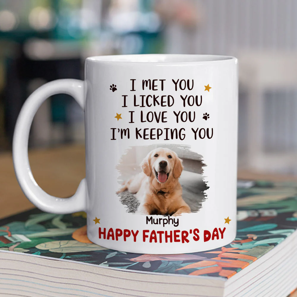 2D Dog Stylized Licked You Photo - Personalized Custom Coffee Mug - Image 2