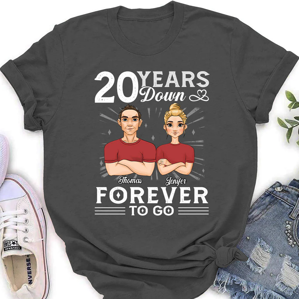 Years Down Forever To Go - Personalized Custom Women's T-shirt - Image 5