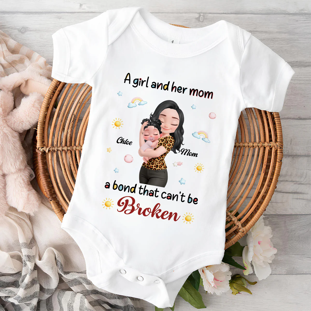 A Baby And Mama - Personalized Custom Onesie - Image 2