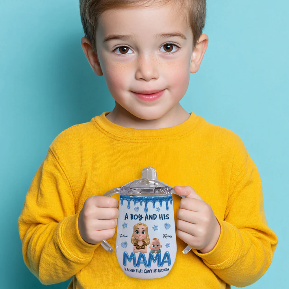 A Baby And Mommy - Personalized Custom Sippy Cup With Handles - Image 4