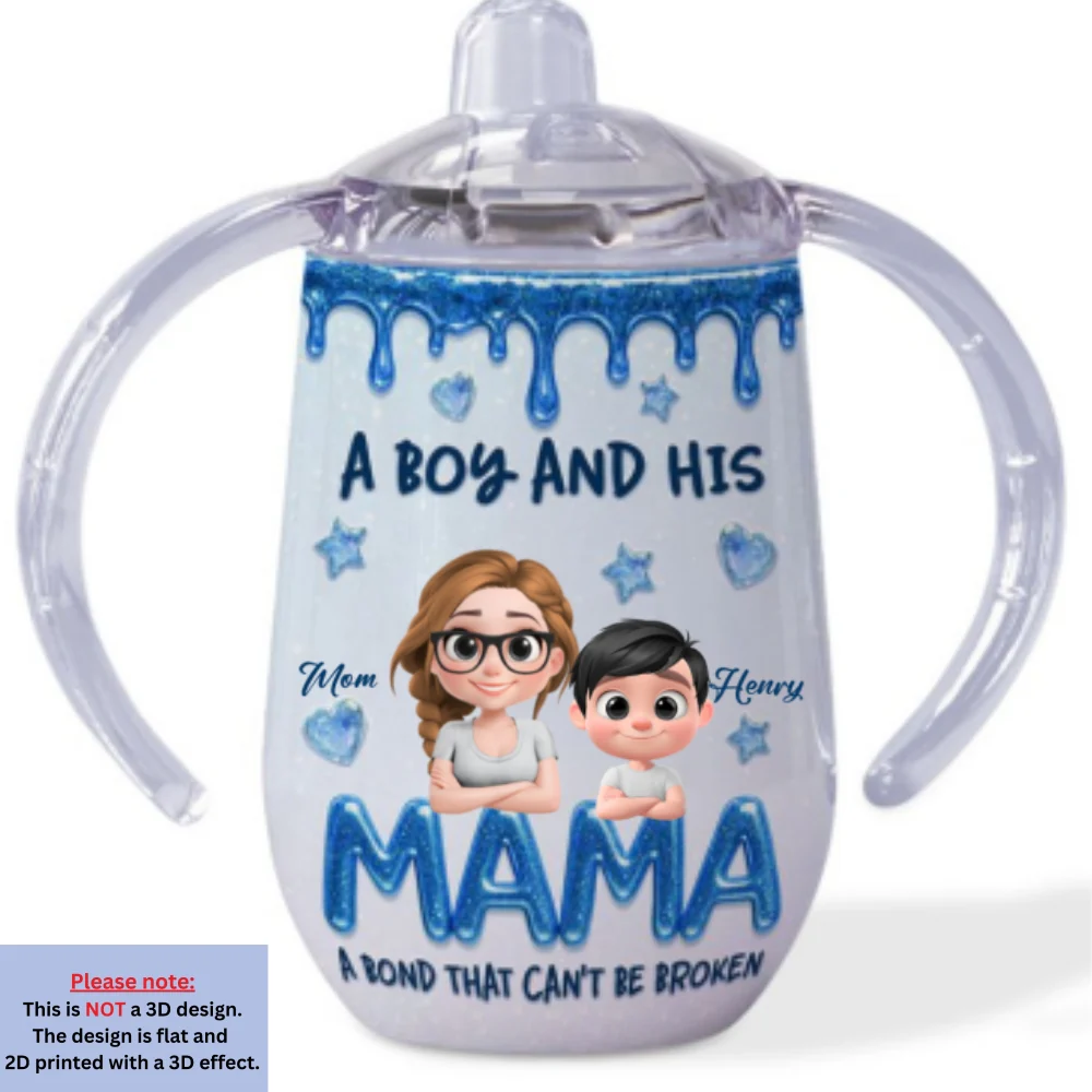 A Baby And Mommy - Personalized Custom Sippy Cup With Handles - Image 7