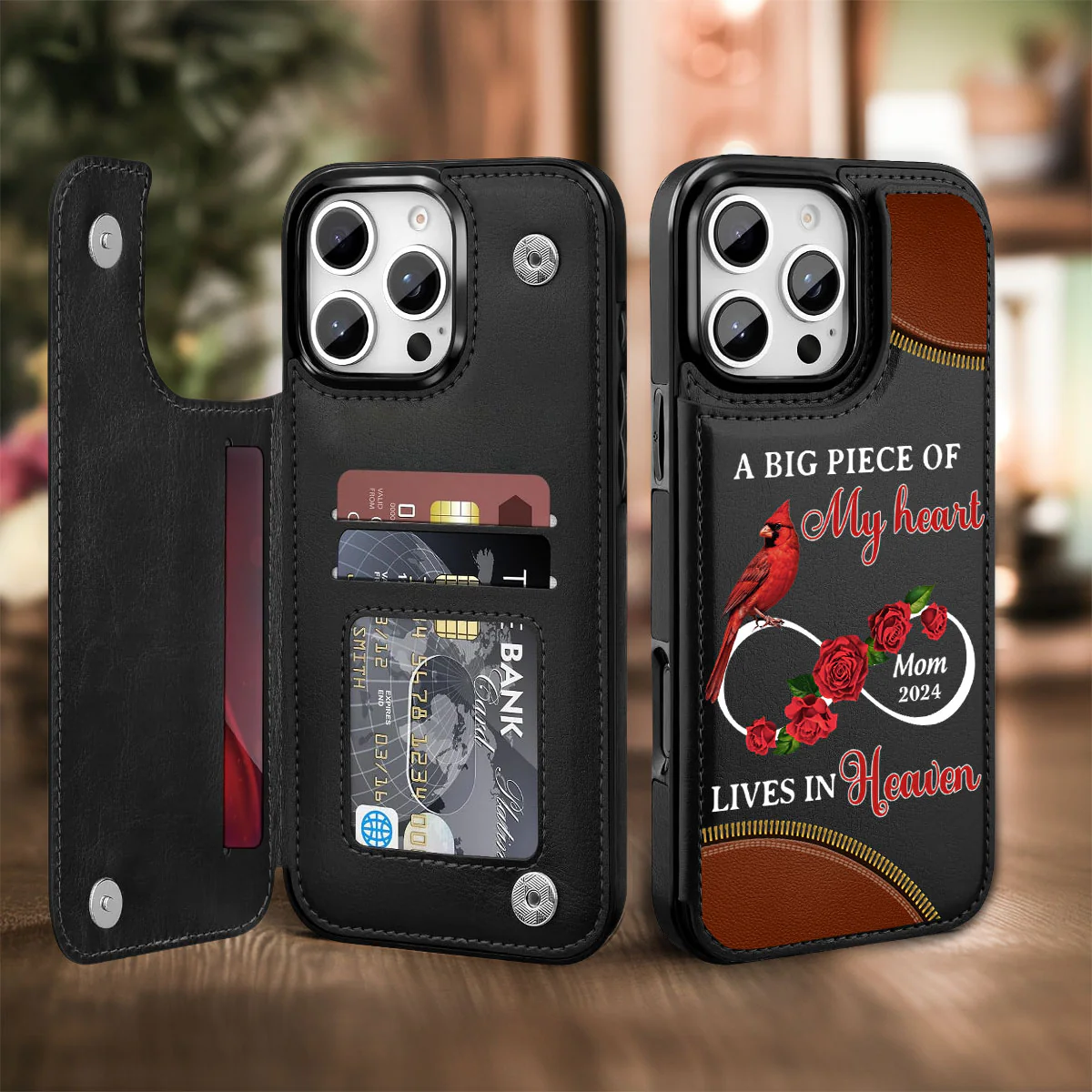 A Big Piece Of My Heart - Personalized Custom Leather Phone Case - Image 4