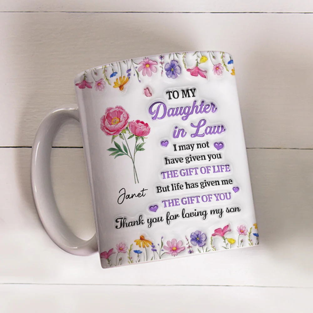 A Daughter By Heart - Personalized Custom 3D Inflated Effect Mug - Image 4