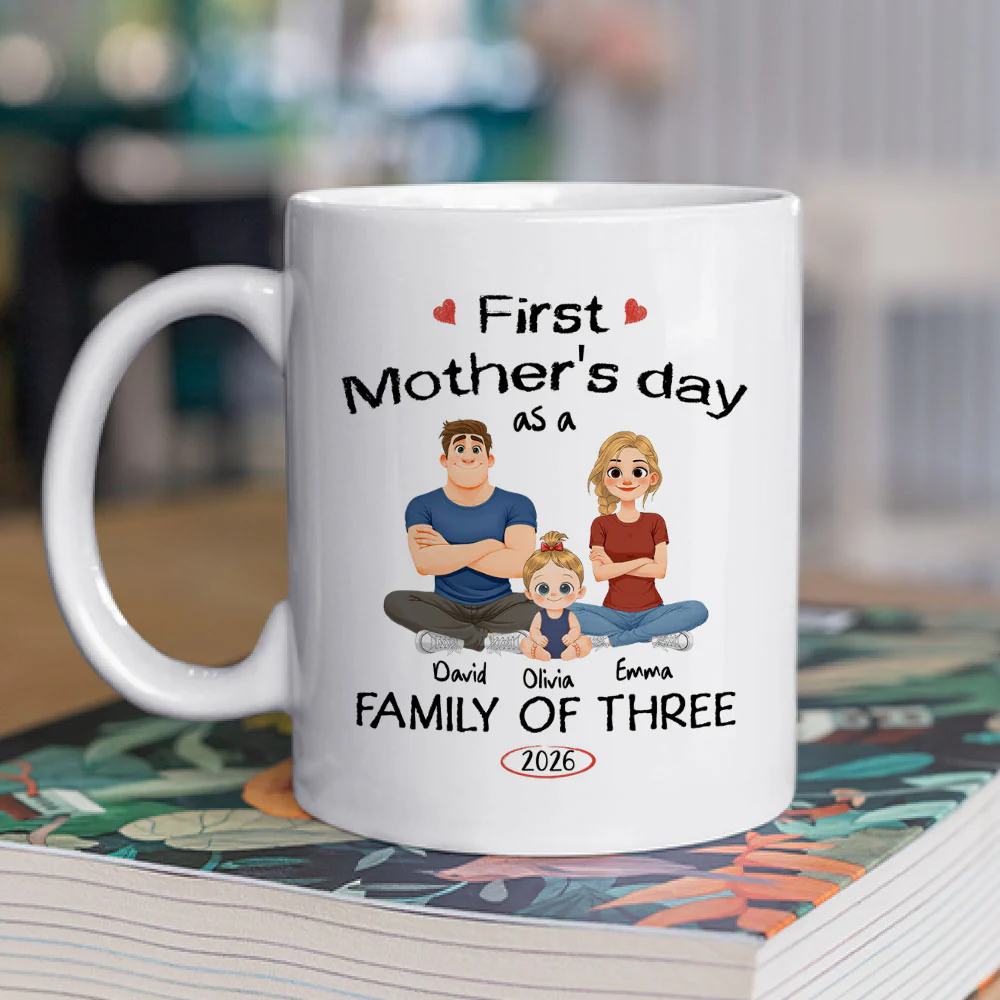 A Family Of Three Story - Personalized Custom Coffee Mug - Image 2