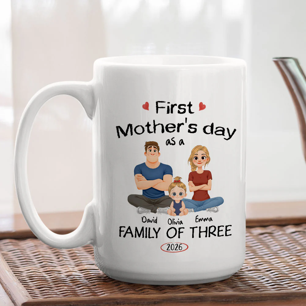 A Family Of Three Story - Personalized Custom Coffee Mug - Image 5