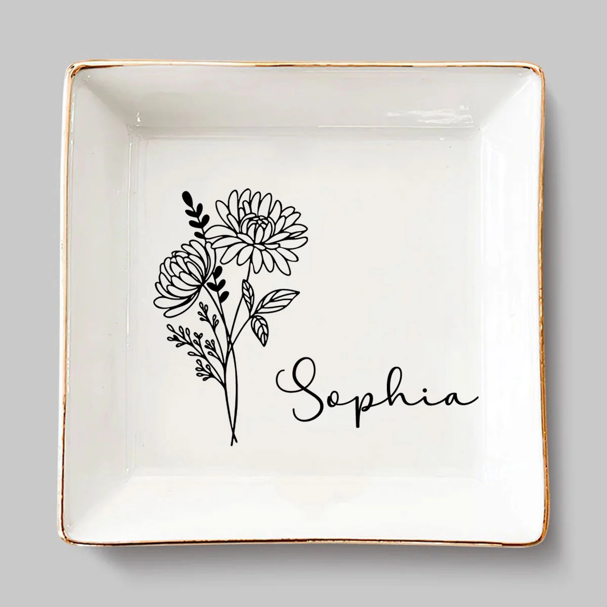 A Flower Blossoms For Its Own Joy - Personalized Custom Jewelry Dish - Image 4
