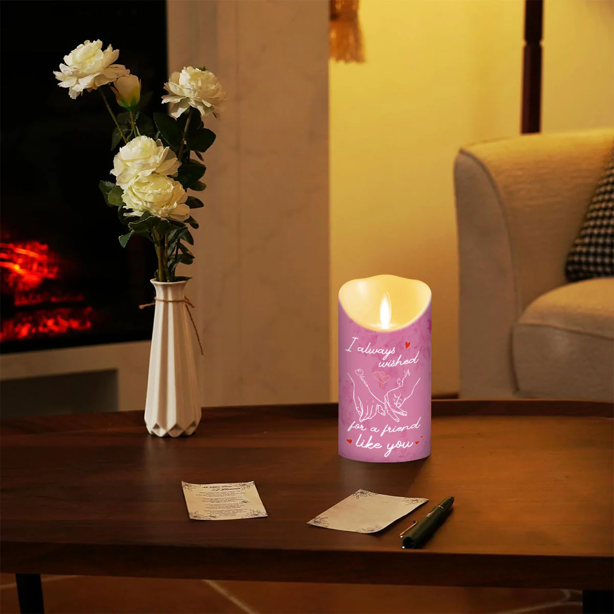 A Friend Like You - Personalized Custom LED Candle - Image 4
