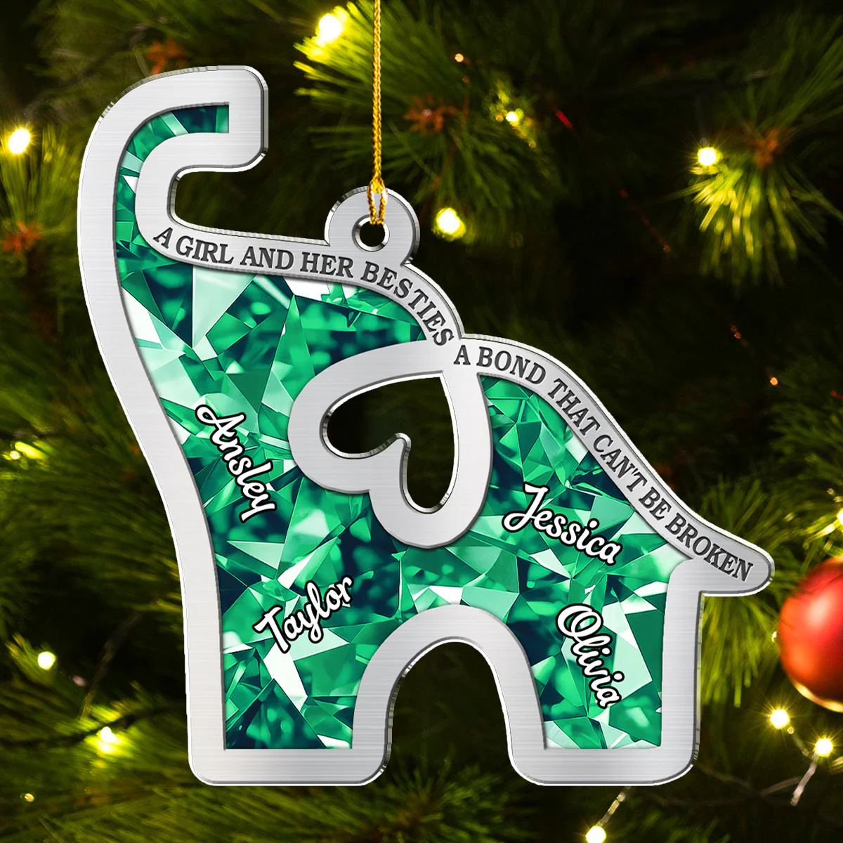 A Girl And Her Bestie - Personalized Custom Acrylic Ornament - Image 3