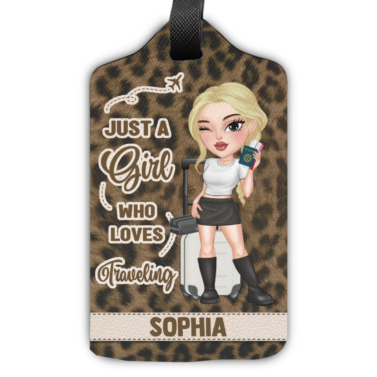 A Girl Loves Traveling - Gift For Traveling Lovers - Personalized Luggage Tag - Image 7