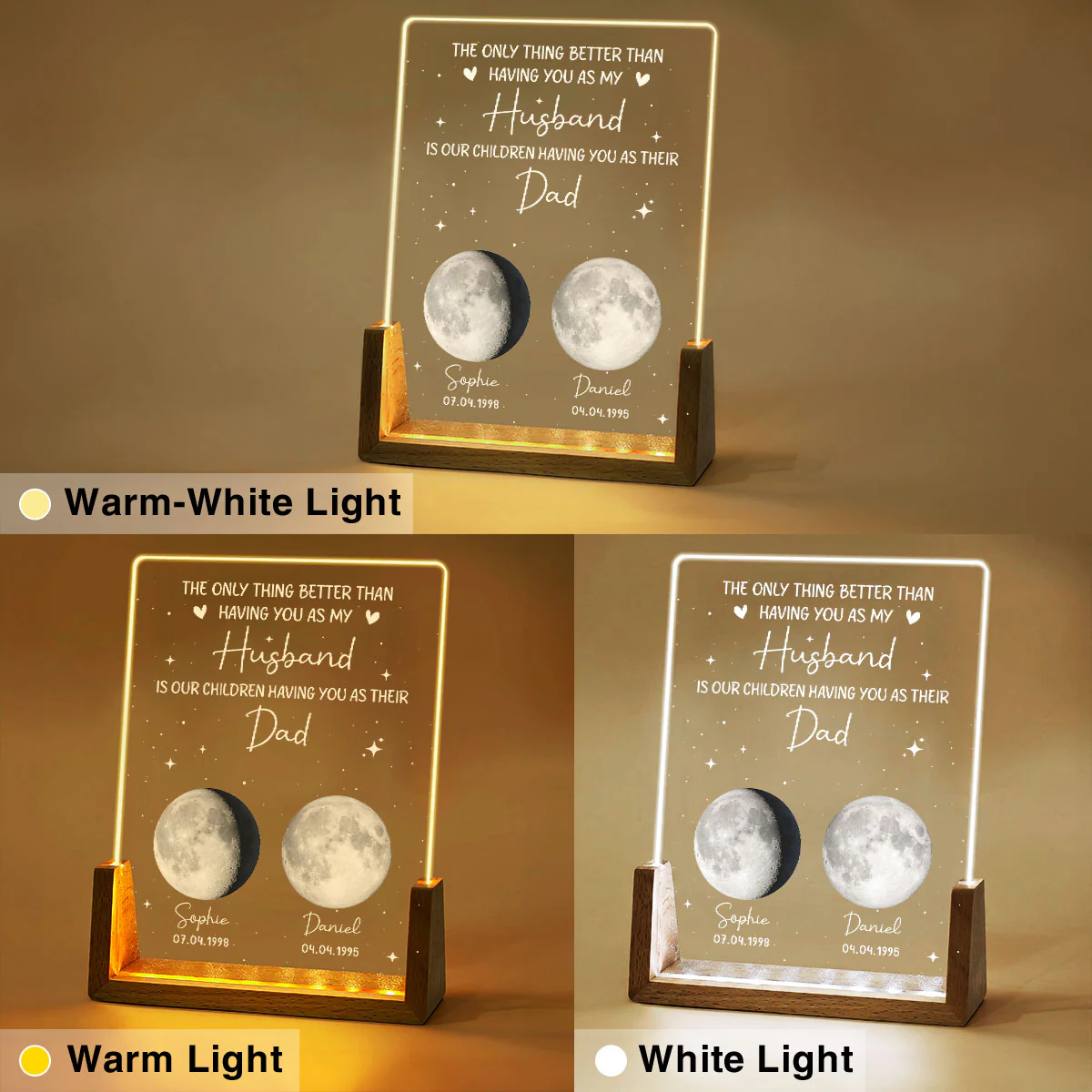 A Great Father - Personalized Custom Night Light - Image 5