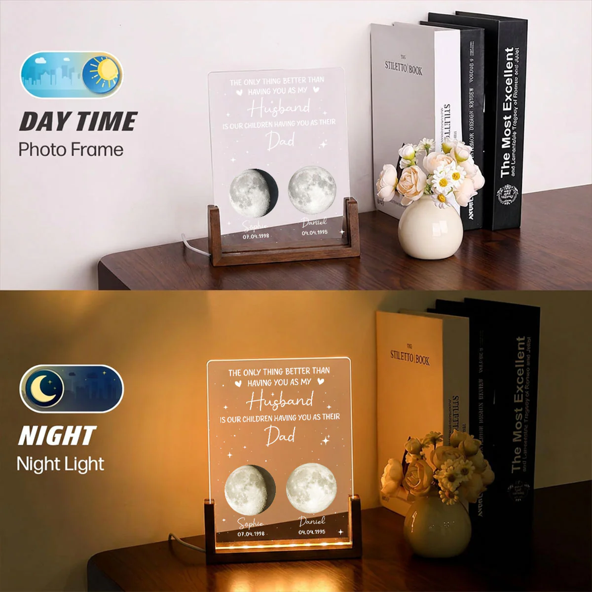 A Great Father - Personalized Custom Night Light - Image 6