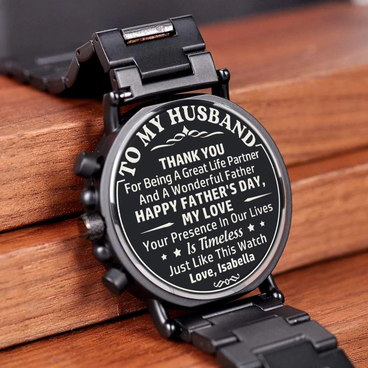 A Great Life Partner - Personalized Engraved Wooden Watches GQ026 - Image 4