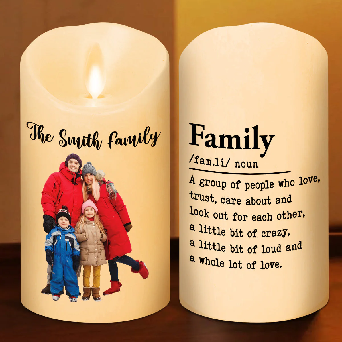 A Group Of People Who Love Each Other - Personalized Custom LED Candle - Image 2