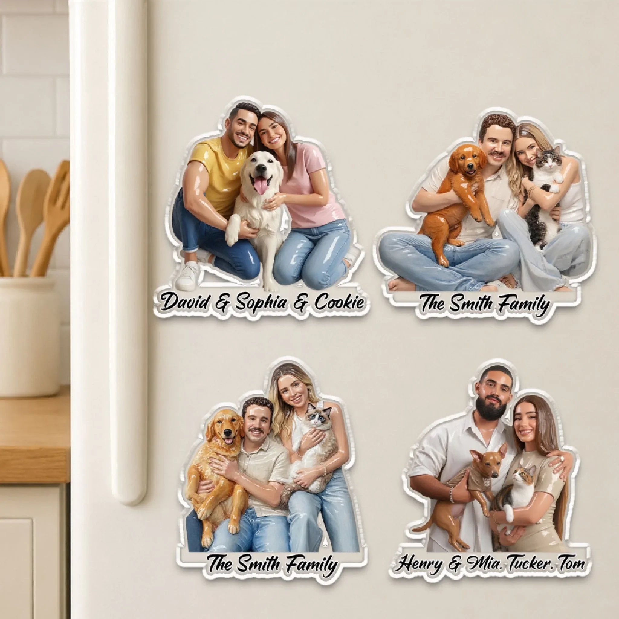 A House Full Of Love - Personalized Custom Acrylic Fridge Magnet