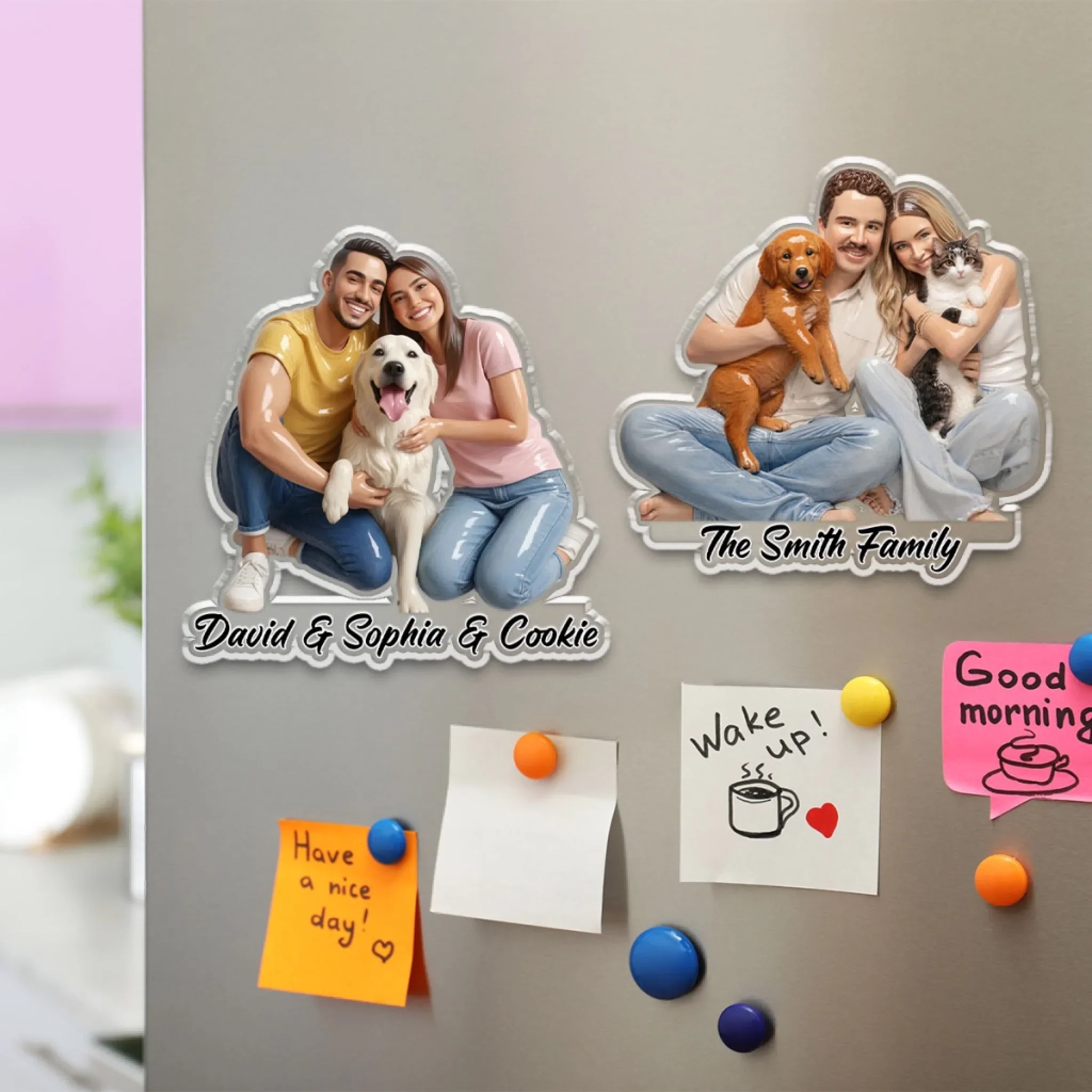 A House Full Of Love - Personalized Custom Acrylic Fridge Magnet - Image 3