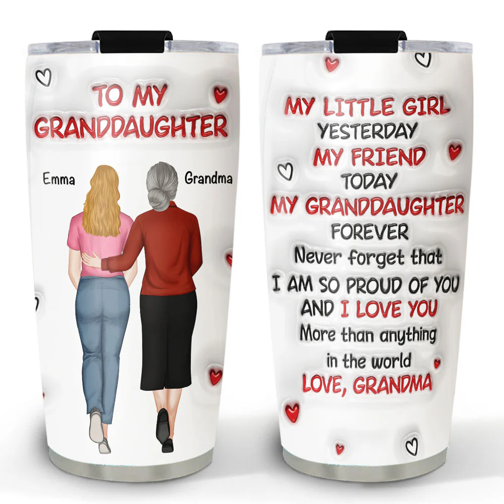 A Hug From Grandma - Personalized Custom 3D Inflated Effect Tumbler
