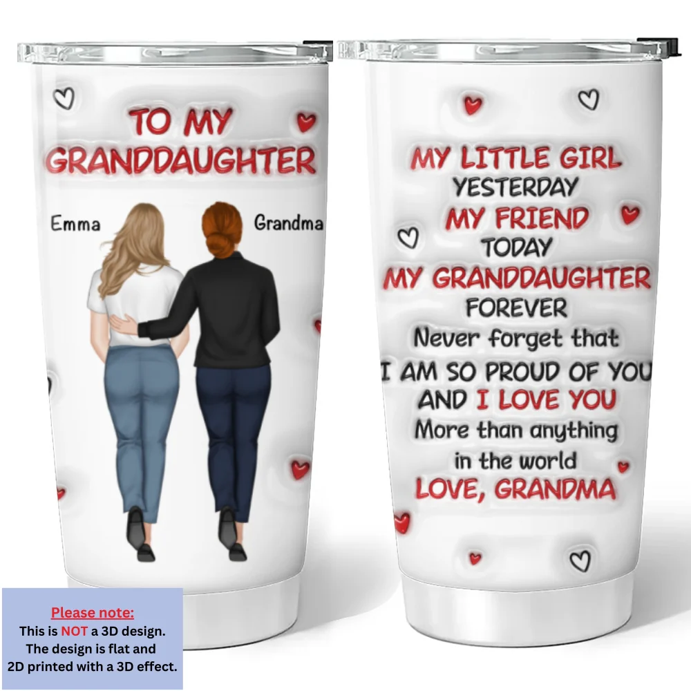 A Hug From Grandma - Personalized Custom 3D Inflated Effect Tumbler - Image 6
