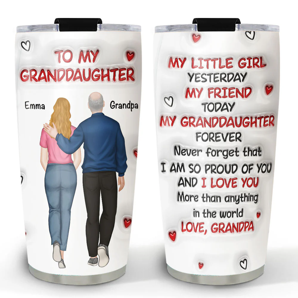 A Hug From Grandpa - Personalized Custom 3D Inflated Effect Tumbler