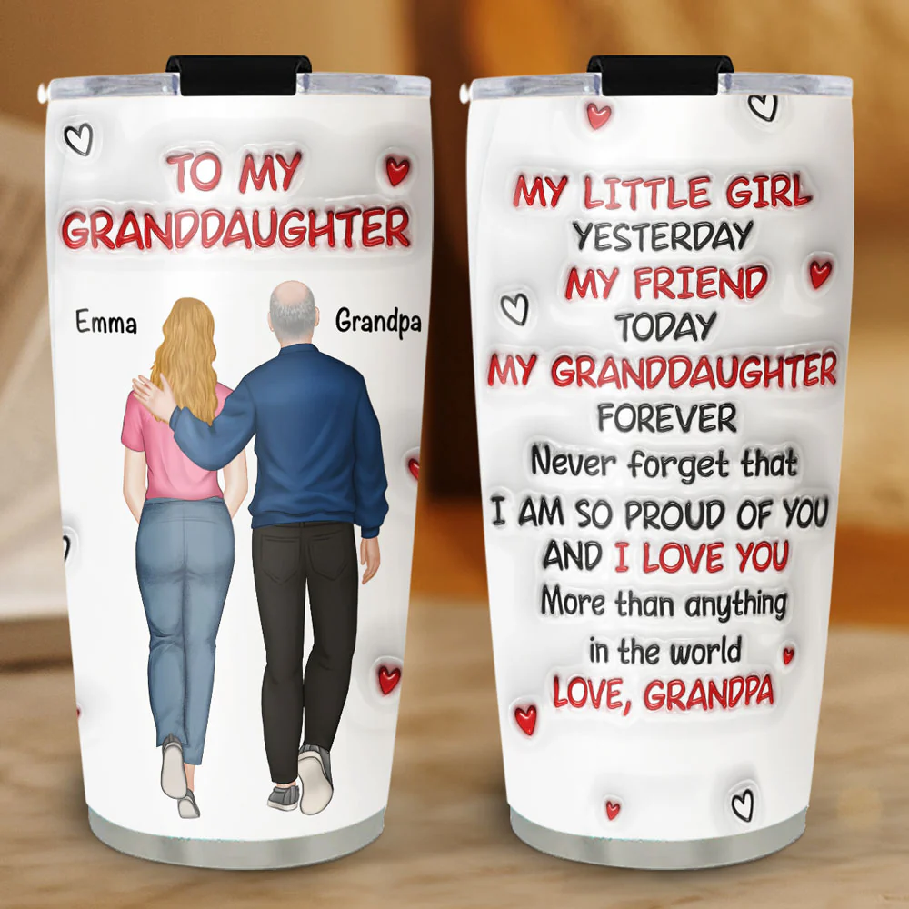 A Hug From Grandpa - Personalized Custom 3D Inflated Effect Tumbler - Image 5