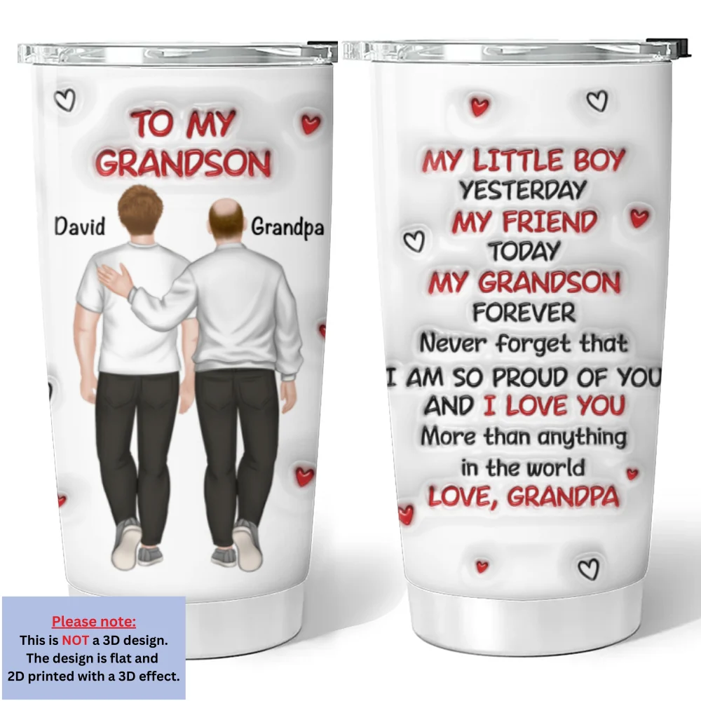 A Hug From Grandpa - Personalized Custom 3D Inflated Effect Tumbler - Image 6