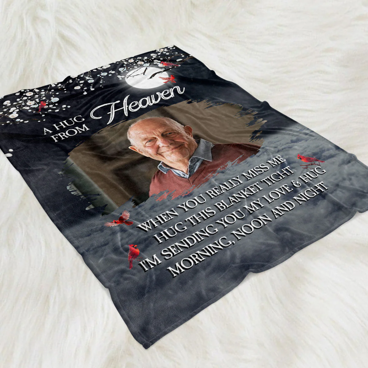 A Hug From Heaven - Personalized Custom Fleece Blanket - Image 3