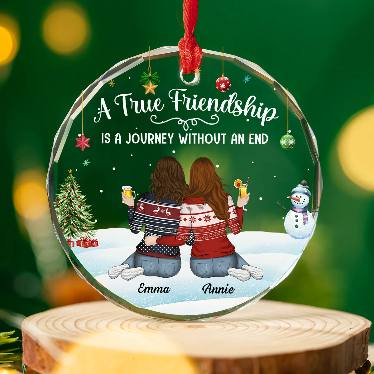 A Journey Without An End - Personalized Custom Glass Ornament - Image 4