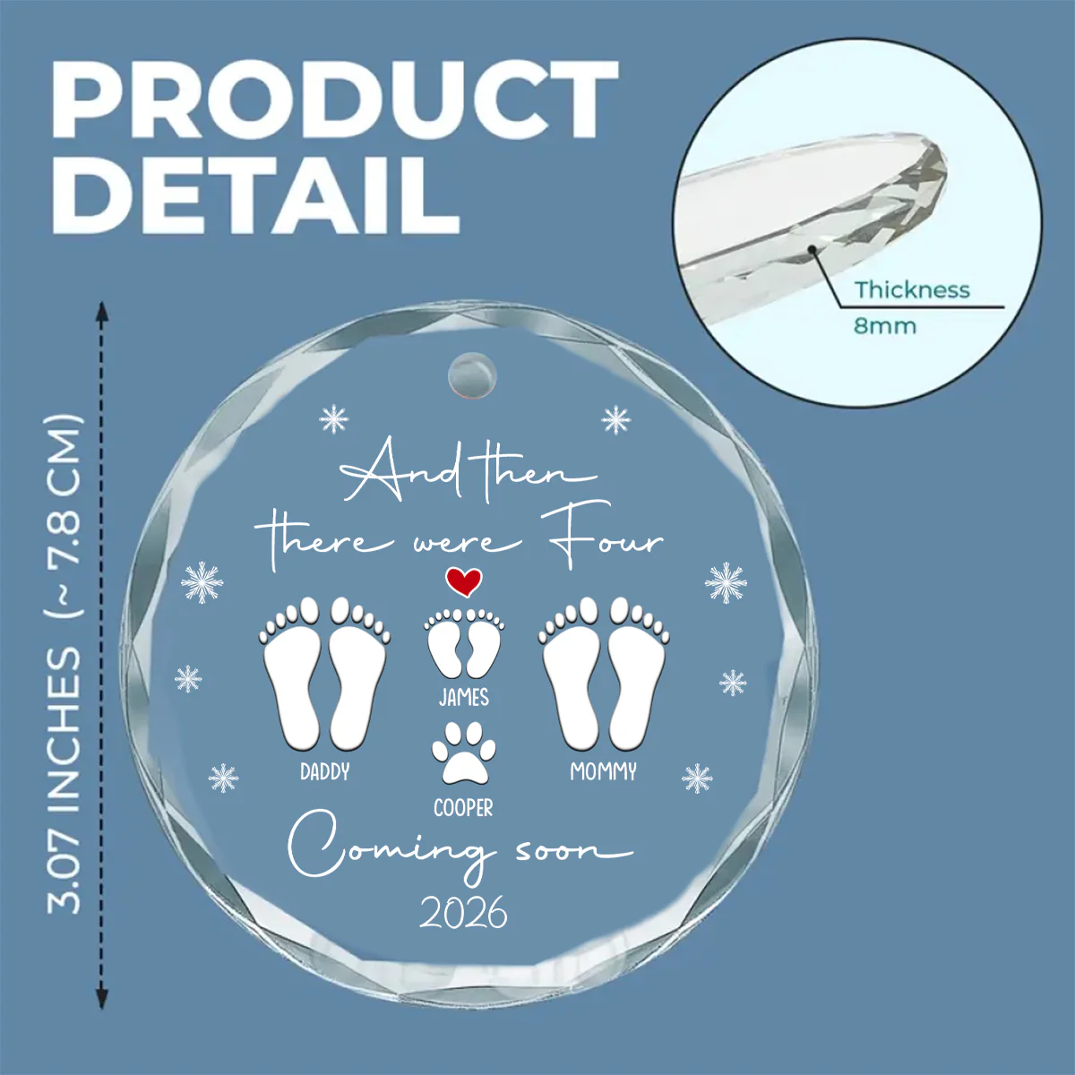 A Little One On Way - Personalized Custom Glass Ornament - Image 5