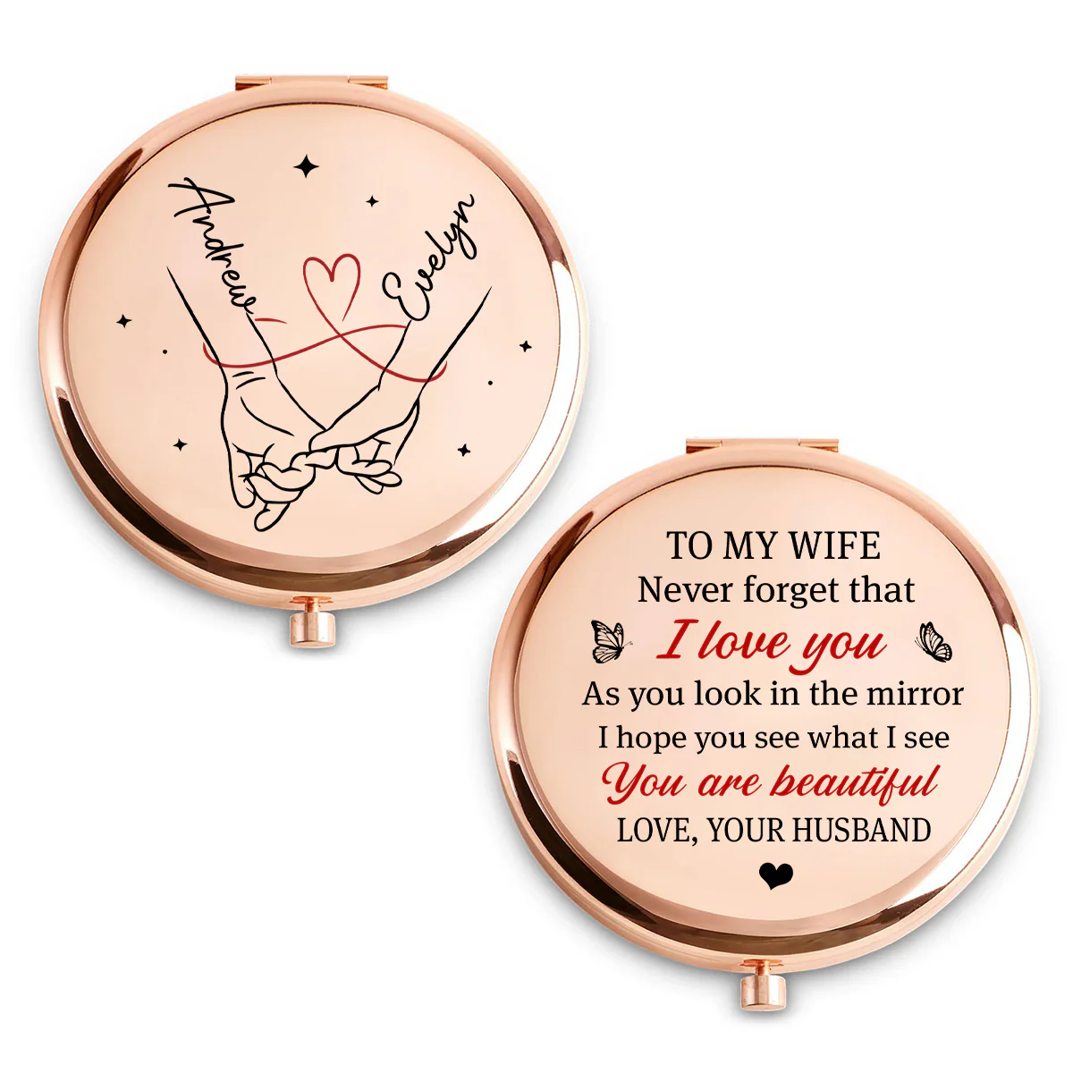 A Message From The Heart - Personalized Custom Compact Mirror - Image 2
