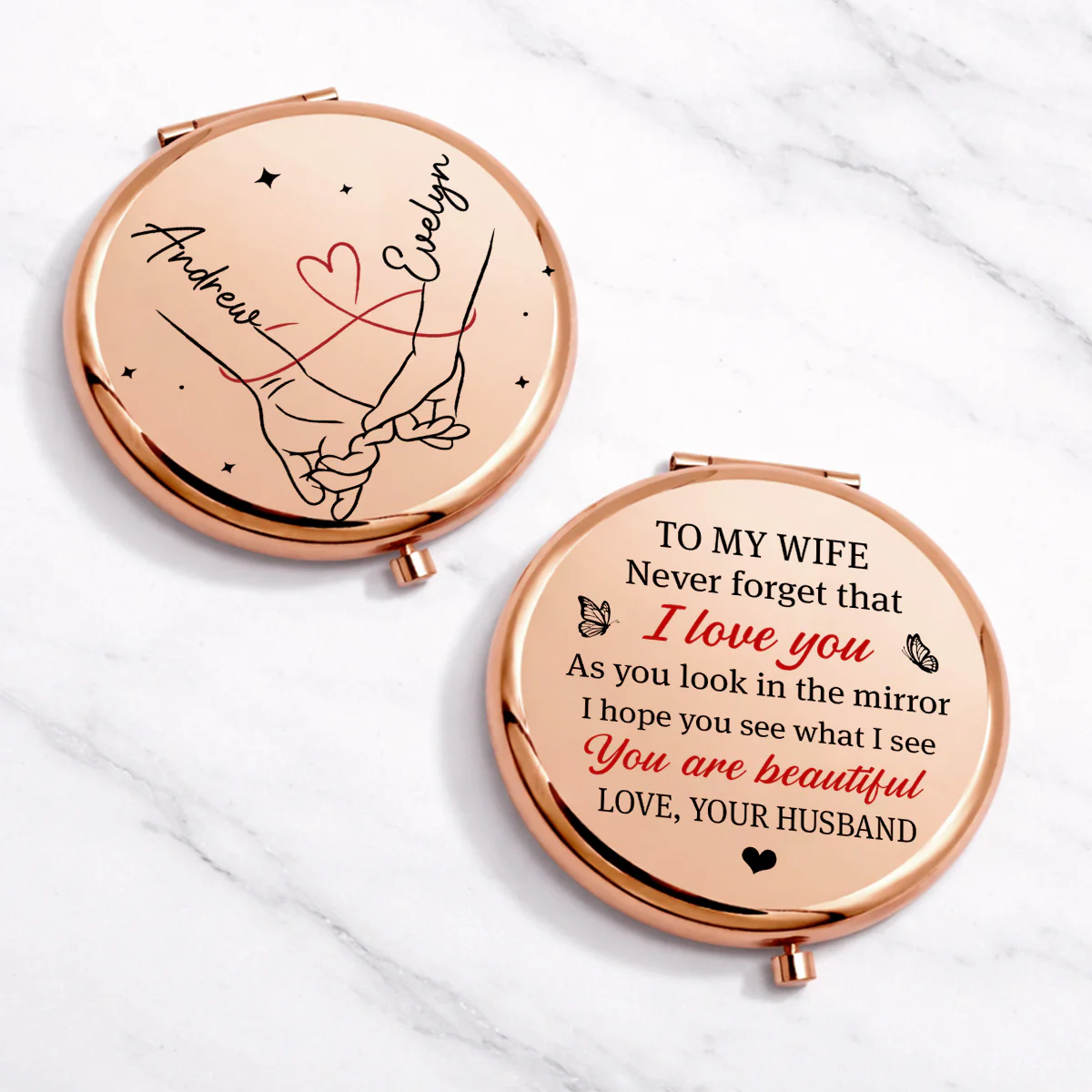 A Message From The Heart - Personalized Custom Compact Mirror - Image 4