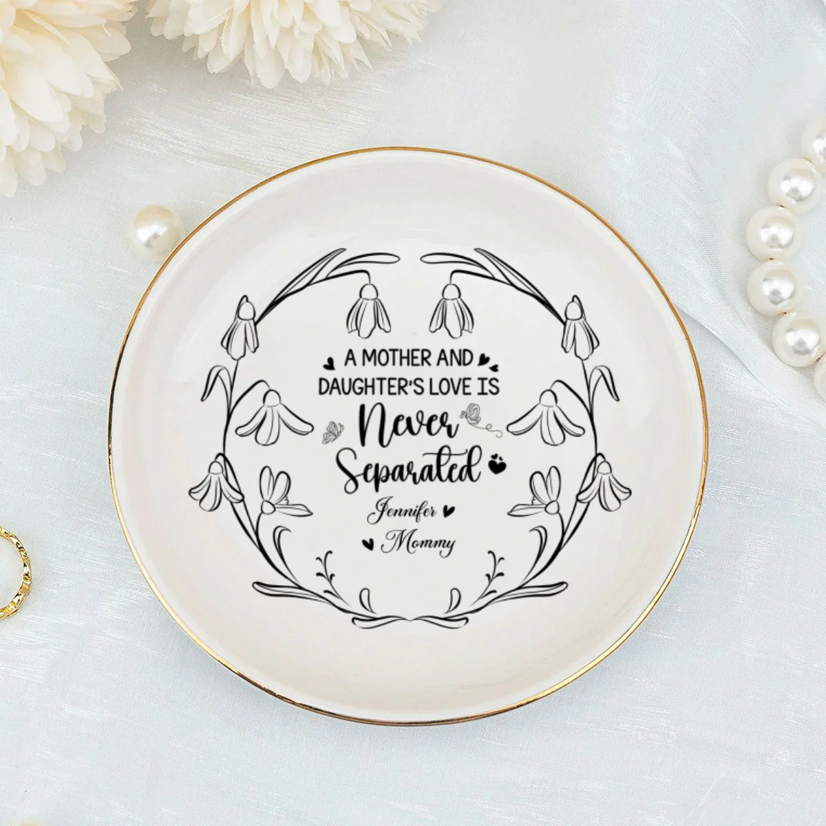 A Mother And Daughters Love - Personalized Custom Jewelry Dish - Image 6