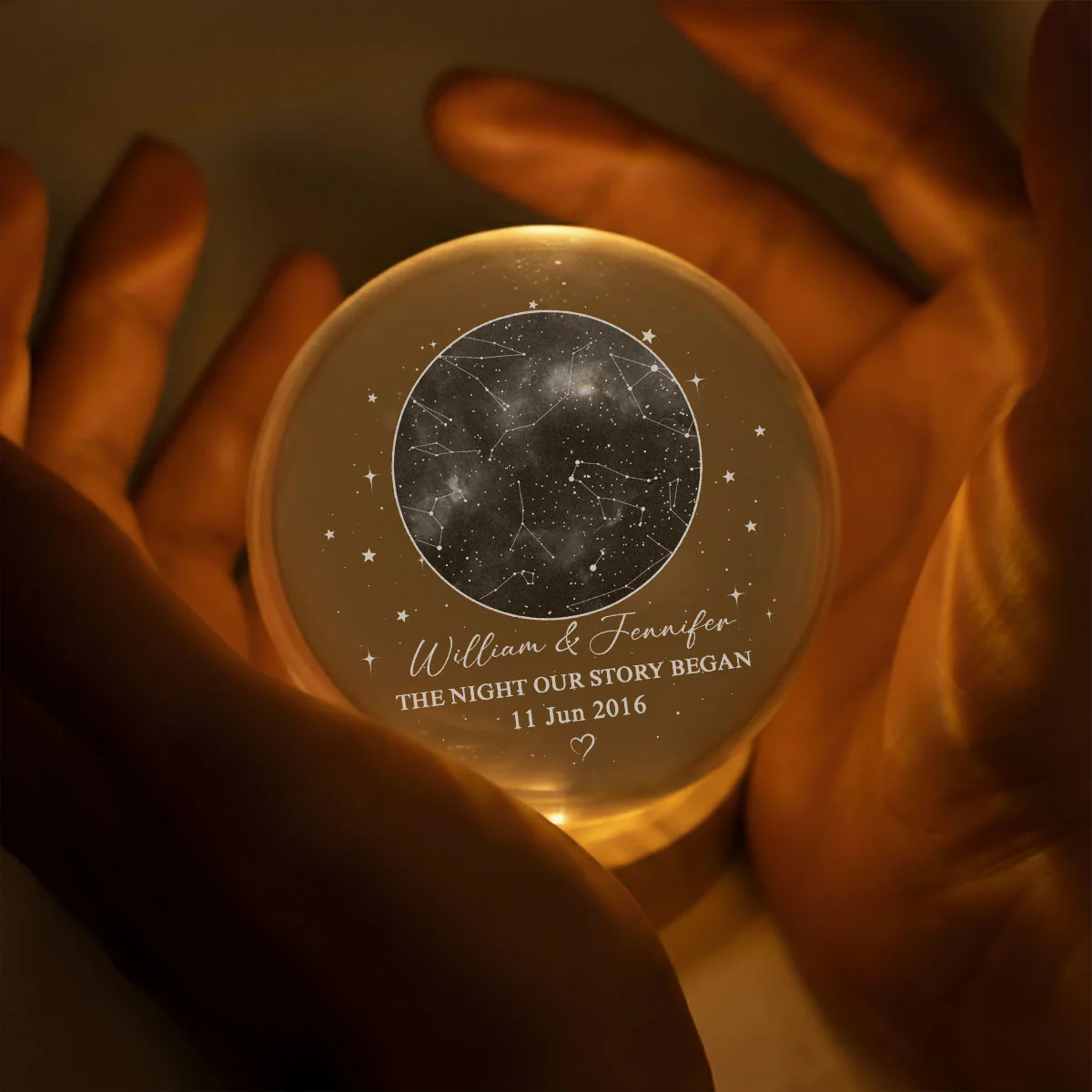 A Night To Remember - Personalized Custom Crystal Globe Lamp - Image 4