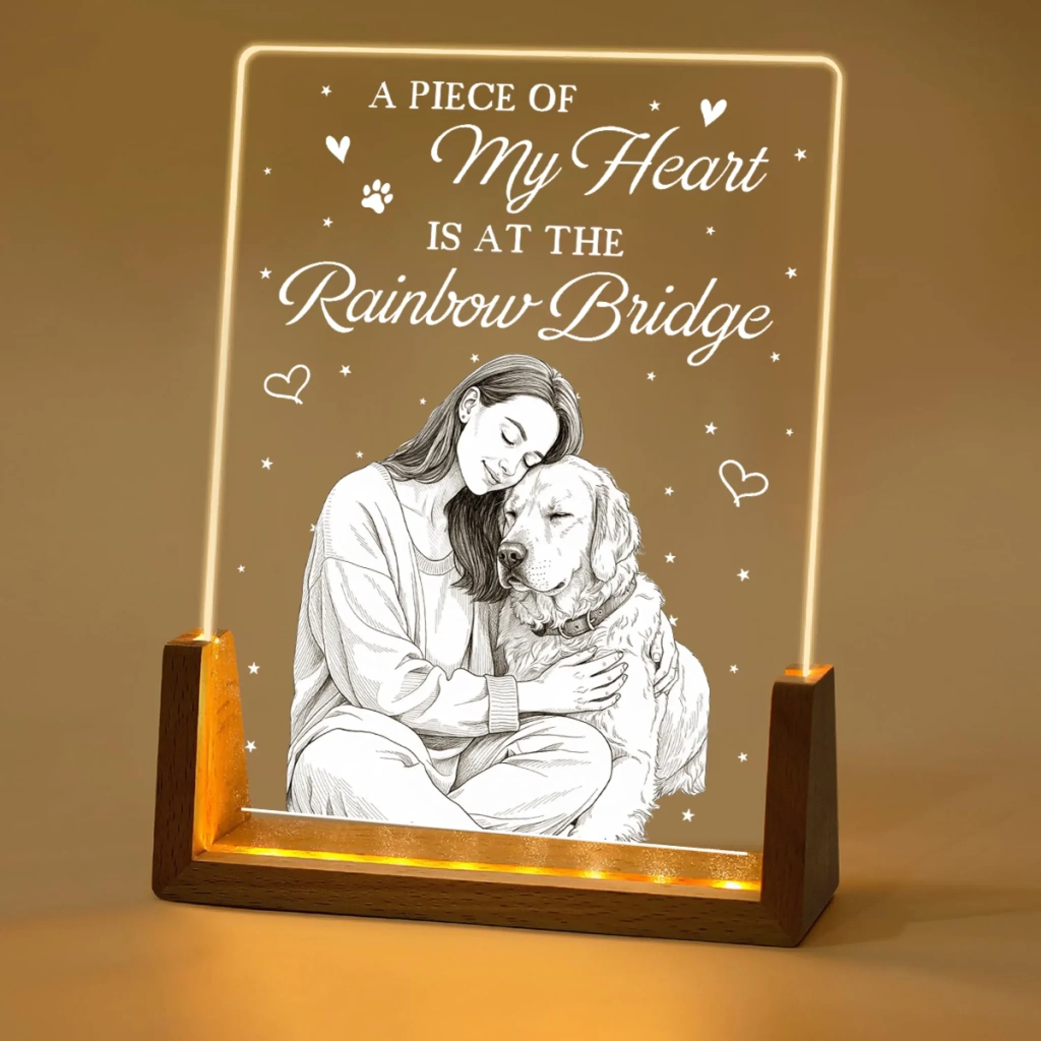 A Piece of My Heart Is At The Rainbow - Personalized Custom Night Light