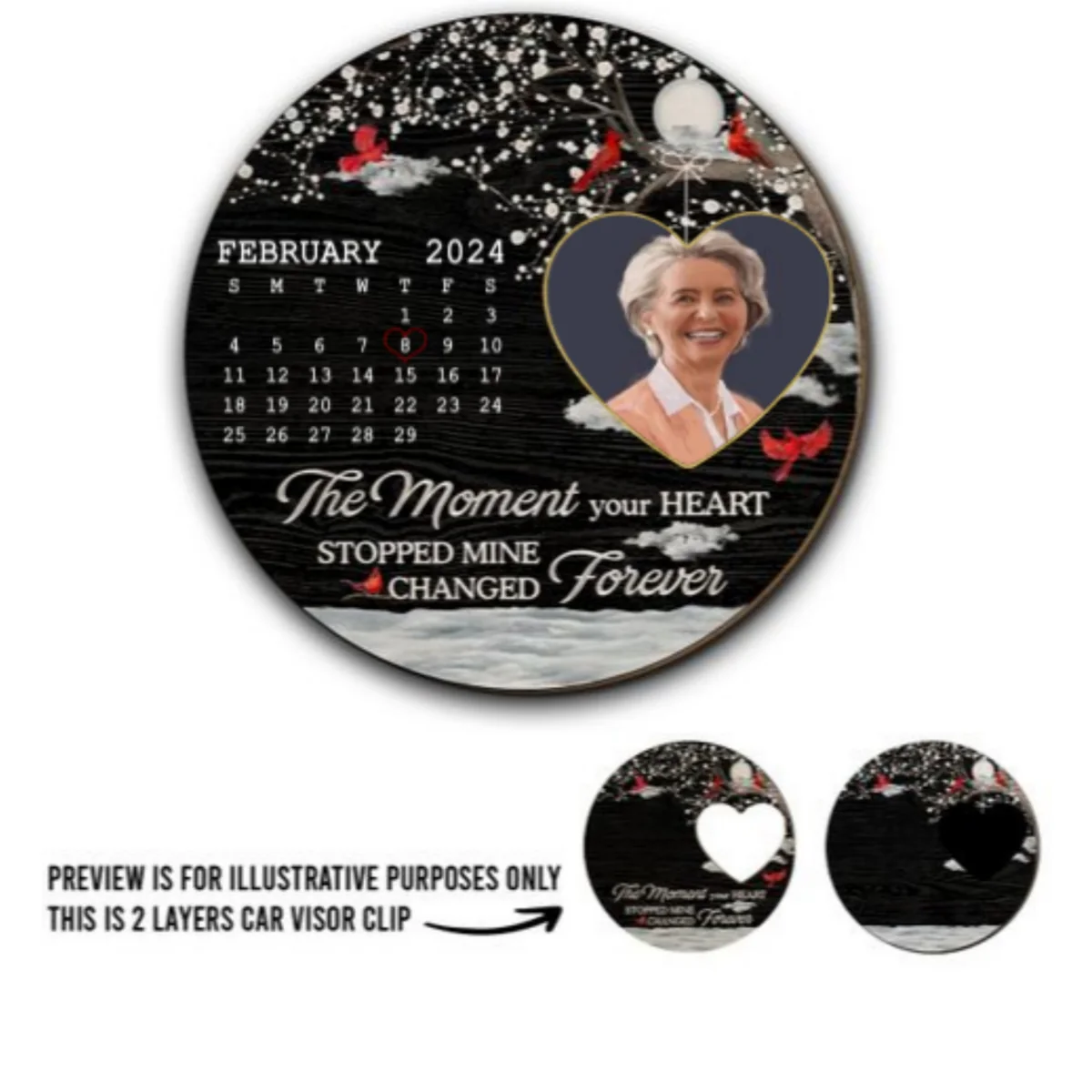 A Piece Of My Heart - Personalized Custom Car Visor Clip - Image 6