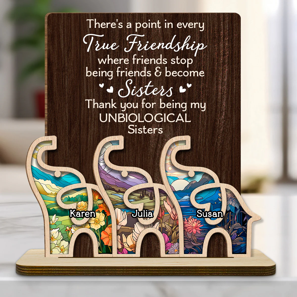 A Point Of This - Personalized Custom 2-Layer Wood Plaque With Flat Base