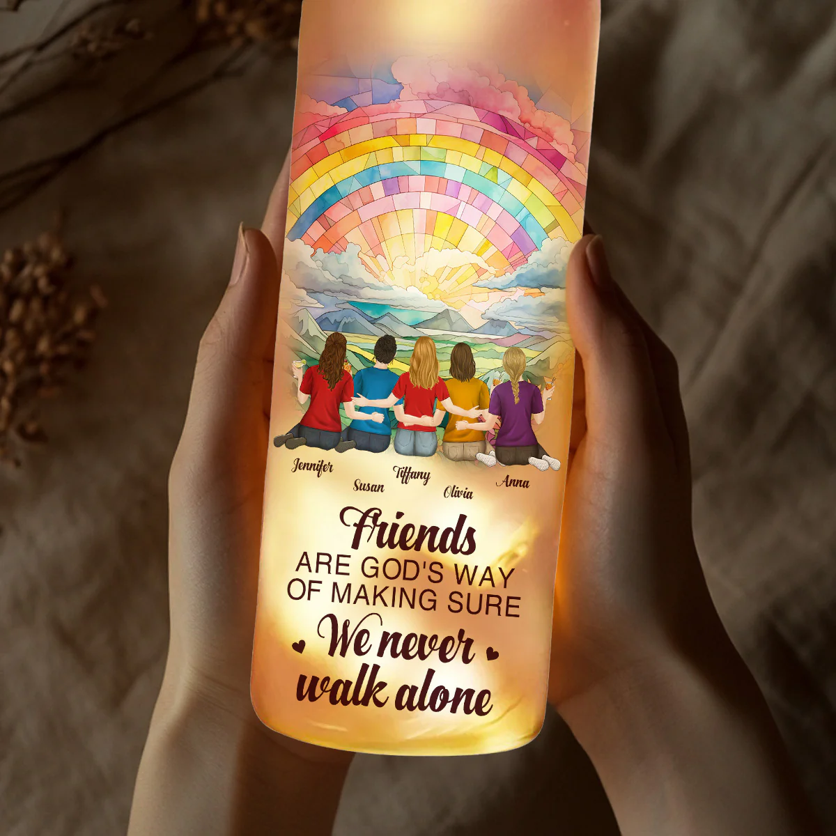 A Sister Is God Way - Personalized Custom Bottle Lamp - Image 4