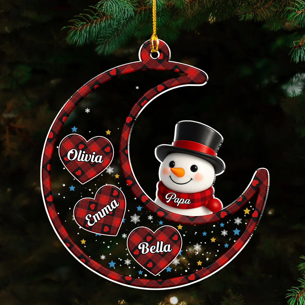A Snowman Christmas With Love - Personalized Custom Acrylic Ornament - Image 2